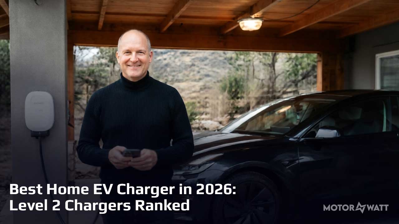 Alex Garin with a Level-2 Home EV Charger