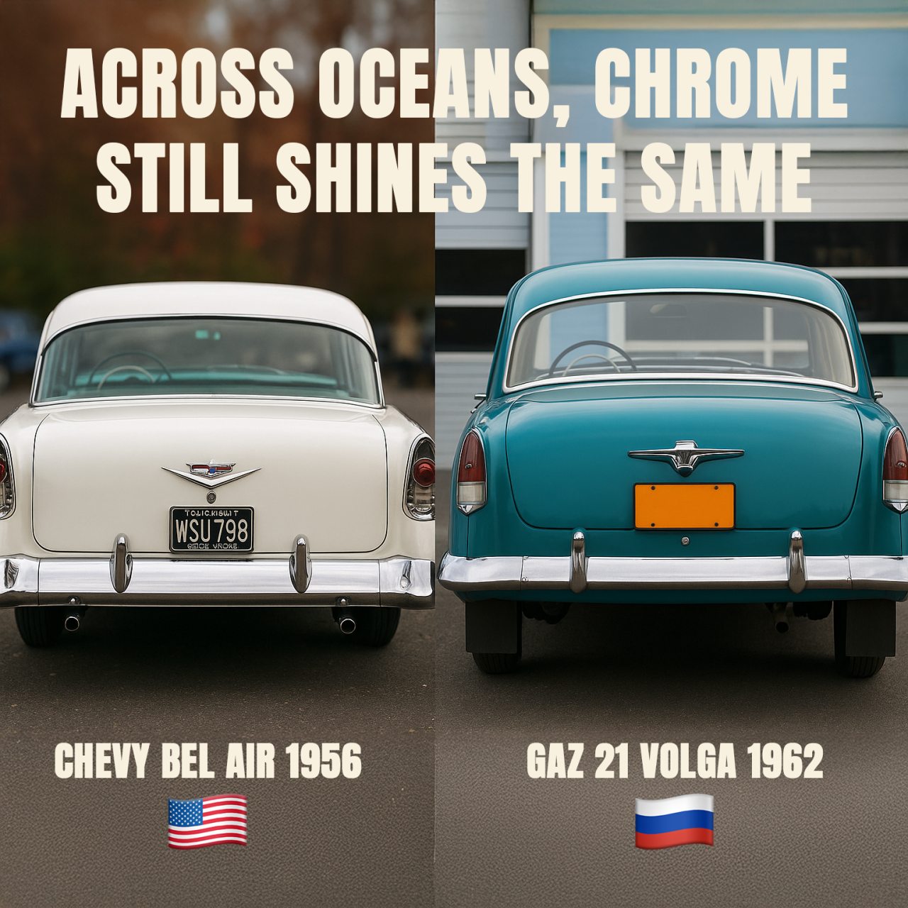 Chevy and Volga Rear with Text
